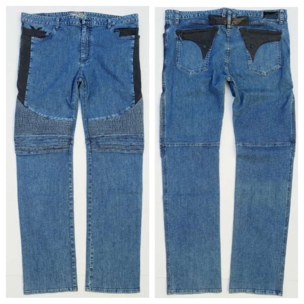 NEW ROBIN'S JEAN Slim Straight Biker Jeans SZ 42